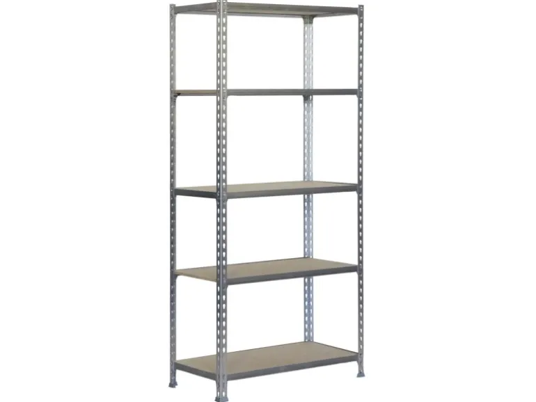 PROREGAL Schwerlastregal Big Muli HxBxT 200 x 100 x 40 cm 5 Fachböden Fachlast 150 kg Verzinkt
