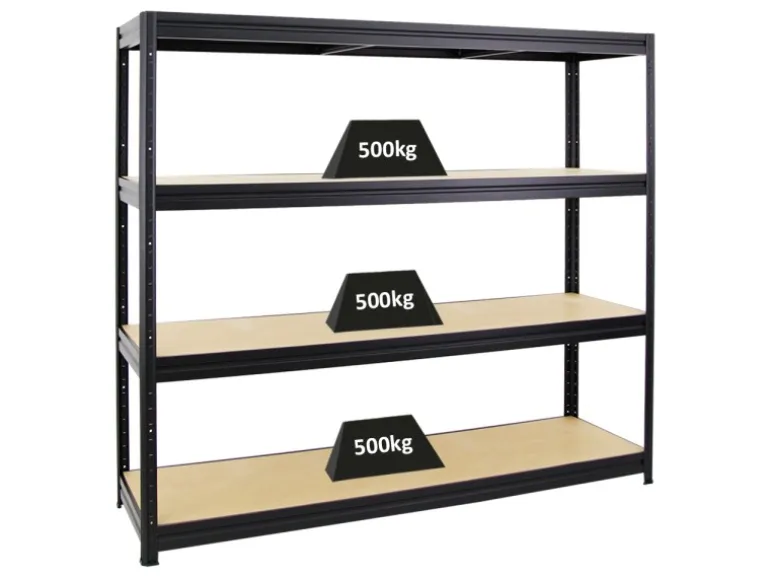 PROREGAL Schwerlastregal Dino HxBxT 180 x 200 x 60 cm Fachlast 500 kg Schwarz