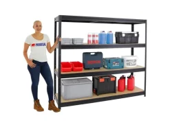 PROREGAL Schwerlastregal Dino HxBxT 180 x 200 x 60 cm Fachlast 500 kg Schwarz