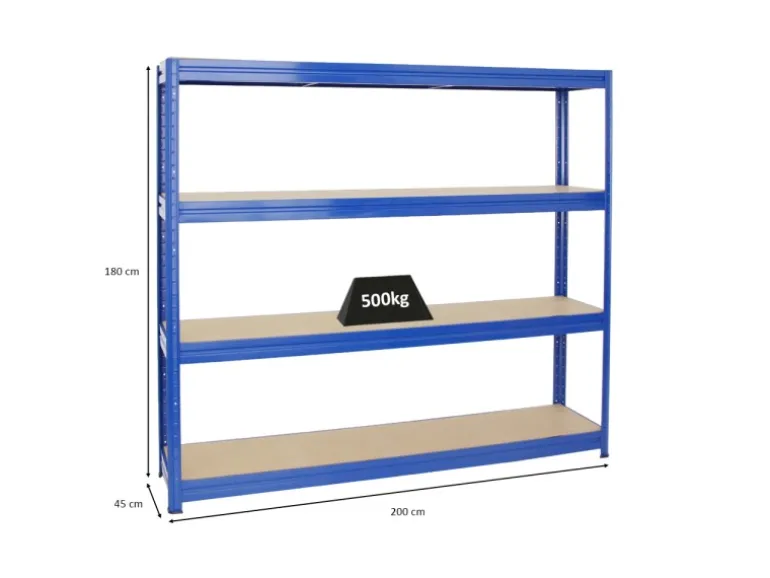 PROREGAL Schwerlastregal Dino HxBxT 180 x 200 x 45 cm Fachlast 500 kg Blau