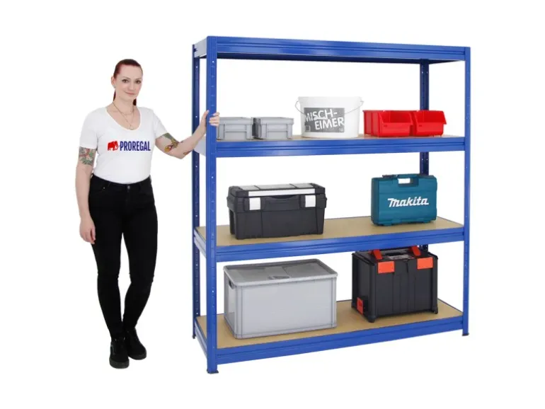 PROREGAL Schwerlastregal Dino HxBxT 180 x 160 x 60 cm Fachlast 600 kg Blau