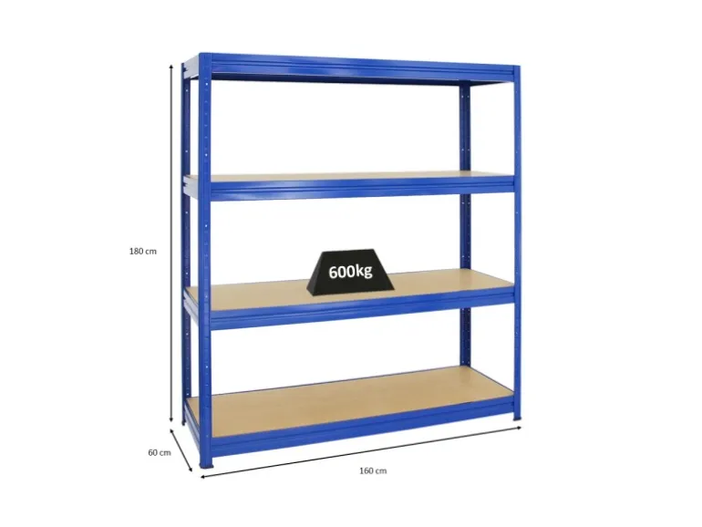 PROREGAL Schwerlastregal Dino HxBxT 180 x 160 x 60 cm Fachlast 600 kg Blau