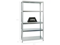 PROREGAL Schwerlastregal Steel Eagle HxBxT 180 x 100 x 40 cm Fachlast 130 kg Verzinkt