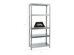 PROREGAL Schwerlastregal Steel Eagle HxBxT 180 x 80 x 40 cm Fachlast 130 kg Verzinkt