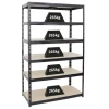 PROREGAL Schwerlastregal Giant Tiger HxBxT 200 x 120 x 60 cm Fachlast 265 kg 6-Ebenen Schwarz