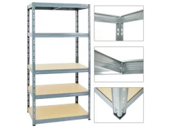 PROREGAL Schwerlastregal Tiger HxBxT 180 x 90 x 60 cm Fachlast 265 kg 5-Ebenen Grau