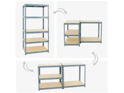 PROREGAL Schwerlastregal Tiger HxBxT 180 x 90 x 60 cm Fachlast 265 kg 5-Ebenen Grau