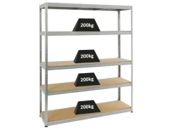 PROREGAL Schwerlastregal Giant Elephant HxBxT 180 x 150 x 45 cm Fachlast 200 kg Verzinkt