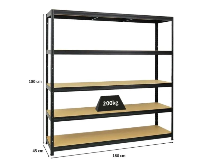 PROREGAL Schwerlastregal Giant Elephant HxBxT 180 x 180 x 45 cm Fachlast 200 kg Schwarz