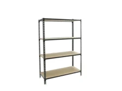 PROREGAL Schwerlastregal Mid Muli HxBxT 150 x 80 x 30 cm 4 Fachböden Fachlast 150 kg Anthrazit