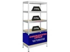 PROREGAL Schwerlastregal Rivet HxBxT 180 x 90 x 45 cm Fachlast 250 kg Innovatives Stecksystem Verzinkt
