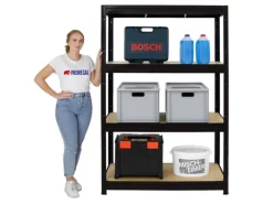 PROREGAL Schwerlastregal DINO HxBxT 180x120x60cm Fachlast 600kg Schwarz