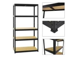PROREGAL Schwerlastregal Slim Elephant S HxBxT 180 x 90 x 45 cm 5 Ebenen Fachlast 350 kg Schwarz
