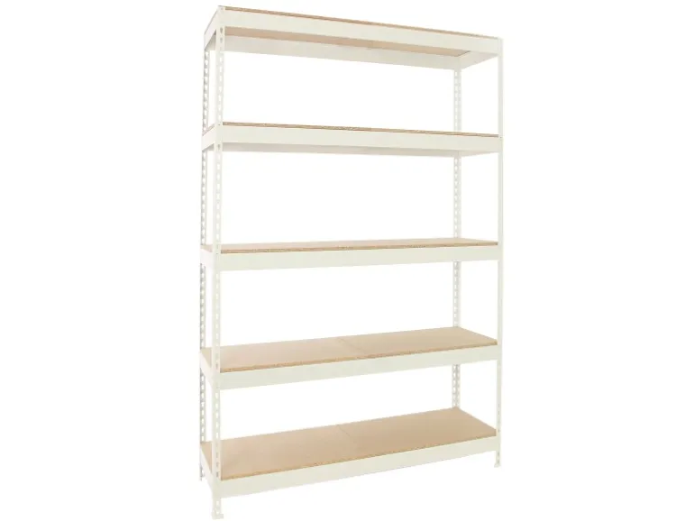 PROREGAL Schwerlastregal Wood Beast Five HxBxT 300 x 120 x 60 cm Fachlast 600 kg Weiß