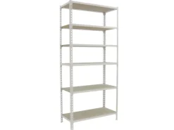 PROREGAL Schwerlastregal Giant Muli HxBxT 250 x 90 x 30 cm 6 Fachböden Fachlast 150 kg Weiß
