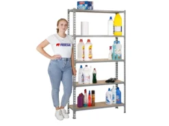 PROREGAL Schwerlastregal Muli HxBxT 180 x 80 x 40 cm 5 Fachböden Fachlast 150 kg Verzinkt