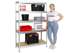 PROREGAL Schwerlastregal Rivet HxBxT 180 x 120 x 45 cm Fachlast 250 kg Innovatives Stecksystem Verzinkt
