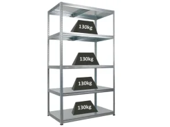 PROREGAL Schwerlastregal Steel Eagle HxBxT 180x100x60cm Fachlast 130kg Verzinkt