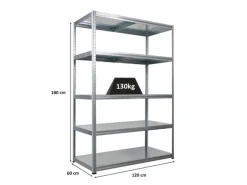 PROREGAL Schwerlastregal Steel Eagle HxBxT 180x120x60cm Fachlast 130kg Verzinkt