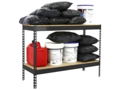PROREGAL Schwerlastregal Mini Wood Yeti Two HxBxT 90 x 150 x 75 cm Fachlast 400 kg Anthrazit