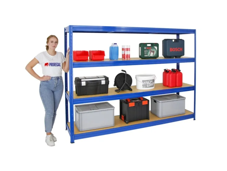 PROREGAL Schwerlastregal Dino HxBxT 180 x 240 x 60 cm Fachlast 450 kg Blau