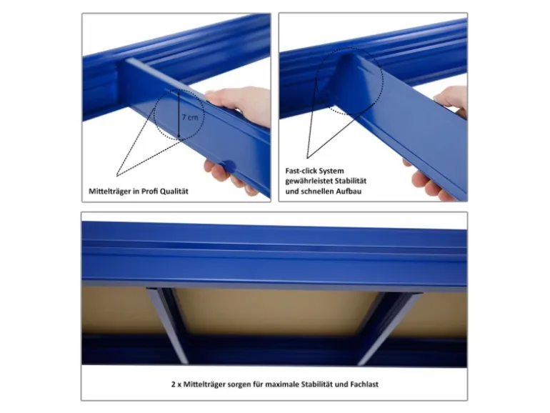 PROREGAL Schwerlastregal Dino HxBxT 180 x 240 x 60 cm Fachlast 450 kg Blau
