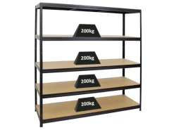 PROREGAL Schwerlastregal Giant Elephant HxBxT 180 x 180 x 60 cm Fachlast 200 kg Schwarz