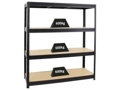 PROREGAL Schwerlastregal Dino HxBxT 180 x 160 x 60 cm Fachlast 600 kg Schwarz