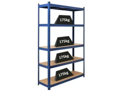 PROREGAL Schwerlastregal Ragnar für Gesamtlast 875 kg HxBxT 180 x 120 x 40 cm Blau Kellerregal Steckregal Garagenregal Lagerregal