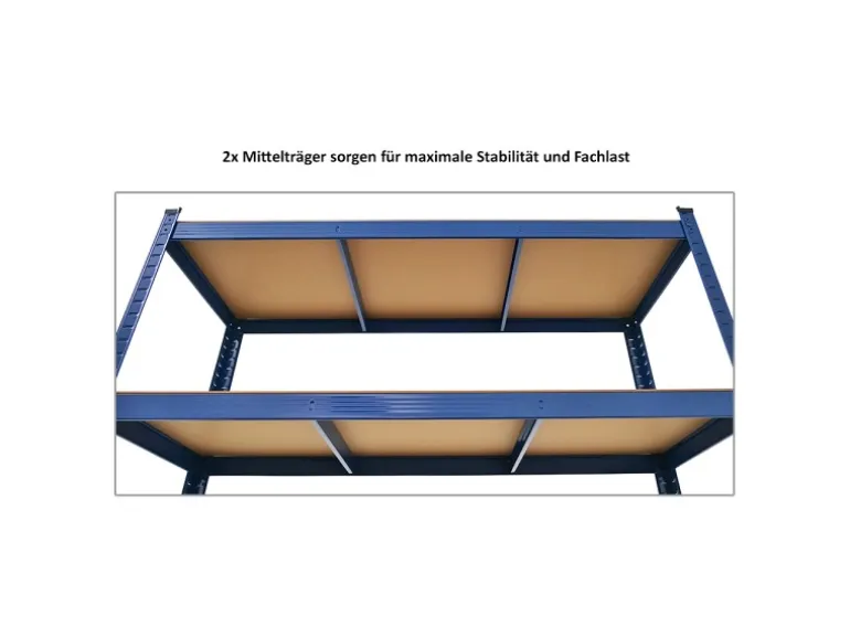 PROREGAL Schwerlastregal Ragnar für Gesamtlast 875 kg HxBxT 180 x 120 x 40 cm Blau Kellerregal Steckregal Garagenregal Lagerregal