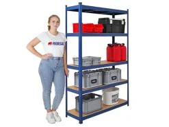 PROREGAL Schwerlastregal Ragnar für Gesamtlast 875 kg HxBxT 180 x 120 x 40 cm Blau Kellerregal Steckregal Garagenregal Lagerregal