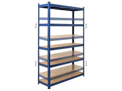 PROREGAL Schwerlastregal Ragnar für Gesamtlast 875 kg HxBxT 180 x 120 x 40 cm Blau Kellerregal Steckregal Garagenregal Lagerregal