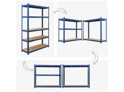 PROREGAL Schwerlastregal Ragnar für Gesamtlast 875 kg HxBxT 180 x 120 x 40 cm Blau Kellerregal Steckregal Garagenregal Lagerregal