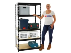 PROREGAL Schwerlastregal Tiger HxBxT 180 x 90 x 60 cm Fachlast 265 kg 5-Ebenen Schwarz