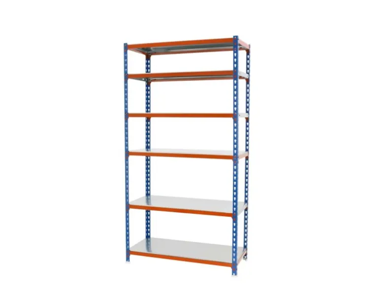 PROREGAL Schwerlastregal Giant Metal Shark HxBxT 250 x 100 x 50 cm Fachlast 180 kg Blau-Orange