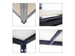 PROREGAL Schwerlastregal Tiger HxBxT 180 x 100 x 60 cm Fachlast 265 kg 5-Ebenen Schwarz