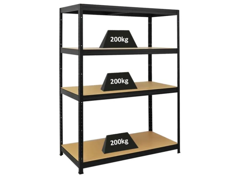 PROREGAL Schwerlastregal Big Elephant HxBxT 160 x 120 x 60 cm Fachlast 200kg Schwarz
