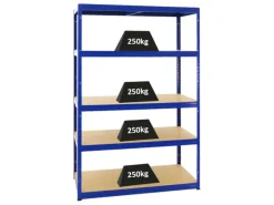 PROREGAL Schwerlastregal Big Elephant M HxBxT 180 x 120 x 60 cm Fachlast 250 kg Blau