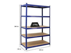 PROREGAL Schwerlastregal Taurus HxBxT 180 x 120 x 60 cm Fachlast 175 kg Blau