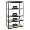 PROREGAL Schwerlastregal Giant Tiger HxBxT 200 x 120 x 60 cm Fachlast 265 kg 5-Ebenen Schwarz