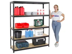 PROREGAL Schwerlastregal Giant Elephant HxBxT 180 x 150 x 45 cm Fachlast 200 kg Schwarz