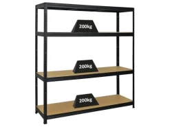 PROREGAL Schwerlastregal Giant Elephant HxBxT 160 x 150 x 45 cm Fachlast 200 kg Schwarz