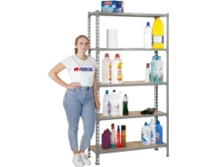 PROREGAL Schwerlastregal Big Muli HxBxT 200 x 110 x 50 cm 5 Fachböden Fachlast 200 kg Verzinkt