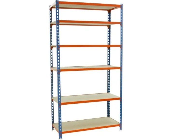 PROREGAL Schwerlastregal Giant Muli HxBxT 250 x 80 x 50 cm 6 Fachböden Fachlast 150 kg Blau-Orange