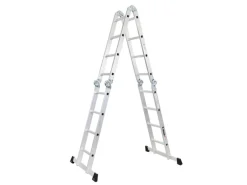 PROREGAL Sprossen-Mehrzweckleiter MULTISTEP mit Gerüstplattform Aluminium 4x4 Sprossen bis zu 4,6 m Höhe Traglast 150kg
