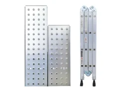 PROREGAL Sprossen-Mehrzweckleiter MULTISTEP mit Gerüstplattform Aluminium 4x4 Sprossen bis zu 4,6 m Höhe Traglast 150kg