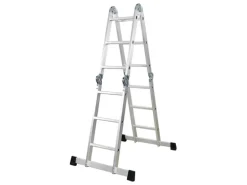 PROREGAL Sprossen-Mehrzweckleiter MULTISTEP mit Gerüstplattform Aluminium 4x3 Sprossen bis zu 3,6 m Höhe Traglast 150kg