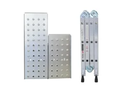 PROREGAL Sprossen-Mehrzweckleiter MULTISTEP mit Gerüstplattform Aluminium 4x3 Sprossen bis zu 3,6 m Höhe Traglast 150kg