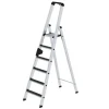 PROREGAL Stufen-Stehleiter Einseitig Begehbar mit Clip-Step R13 6 Stufen