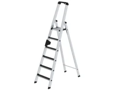 PROREGAL Stufen-Stehleiter Einseitig Begehbar mit Clip-Step R13 6 Stufen